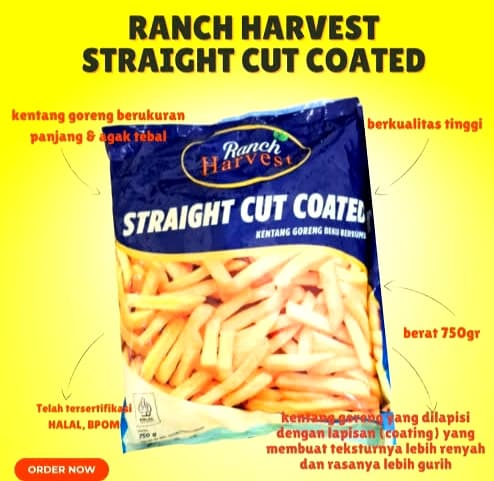 Kentang  ranch harvest straight cut coated 750 gr