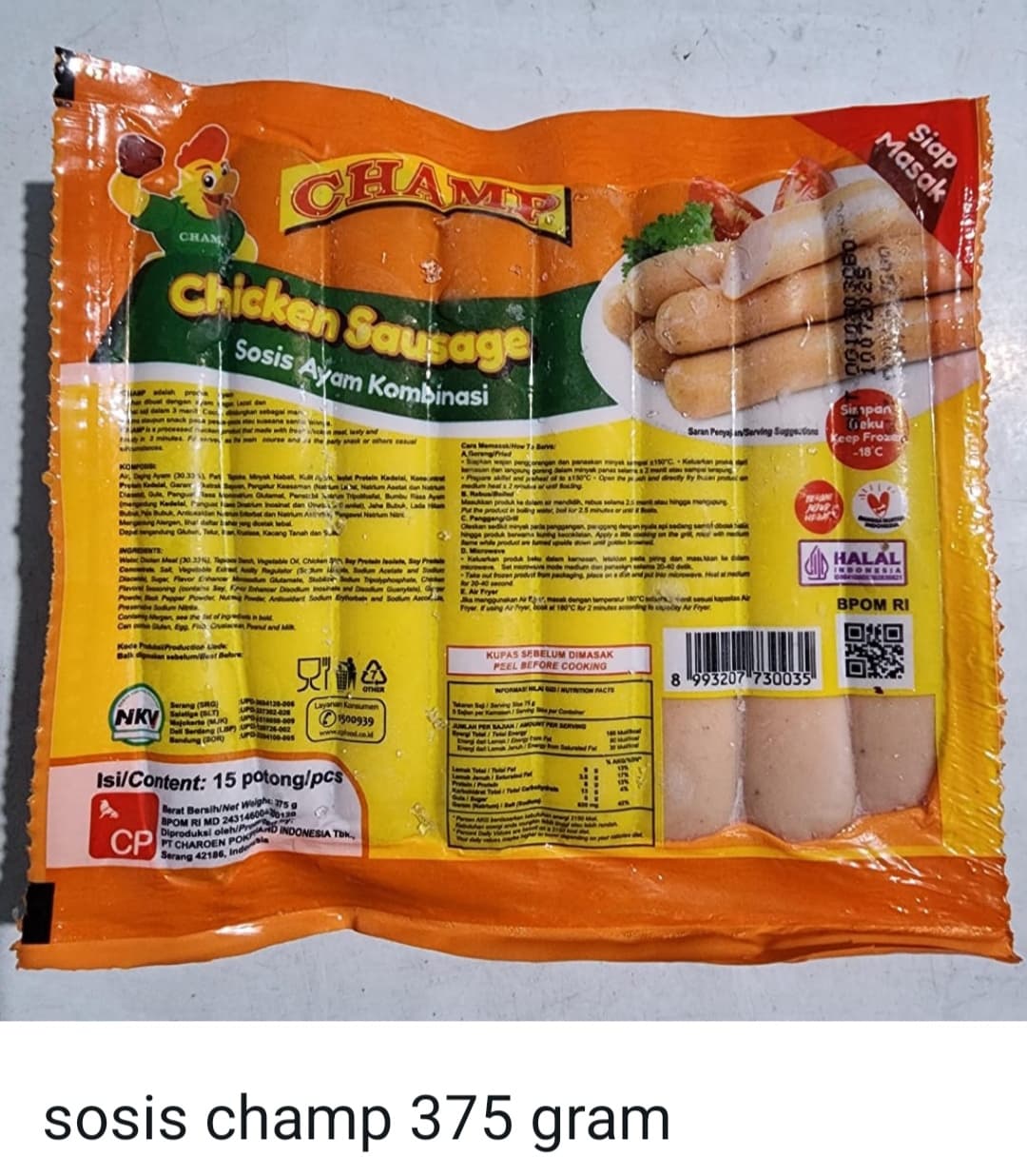 Sosis ayam champ 375 gr