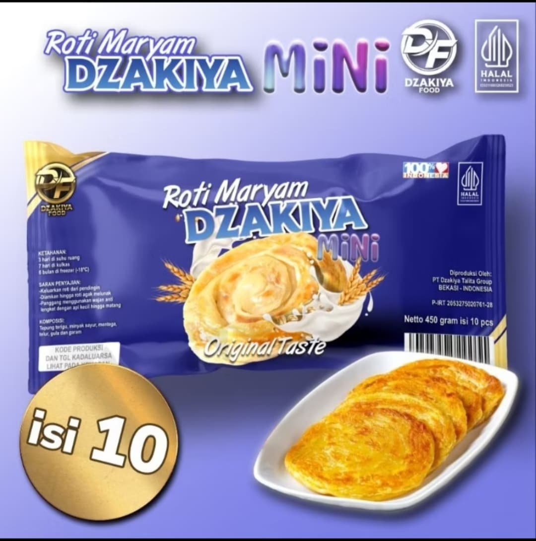 Roti maryam dzakiya mini ori 10 pcs