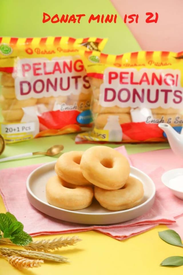 Donat kentang pelangi mini isi 21