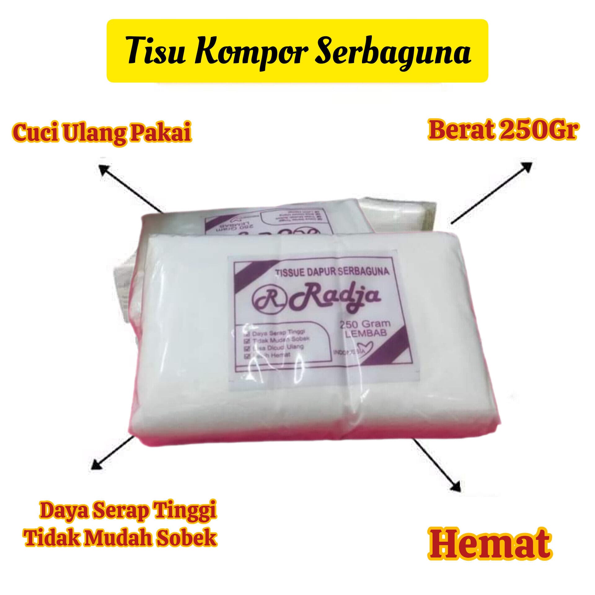 Tissu kompor serbaguna 250 gram lembab 