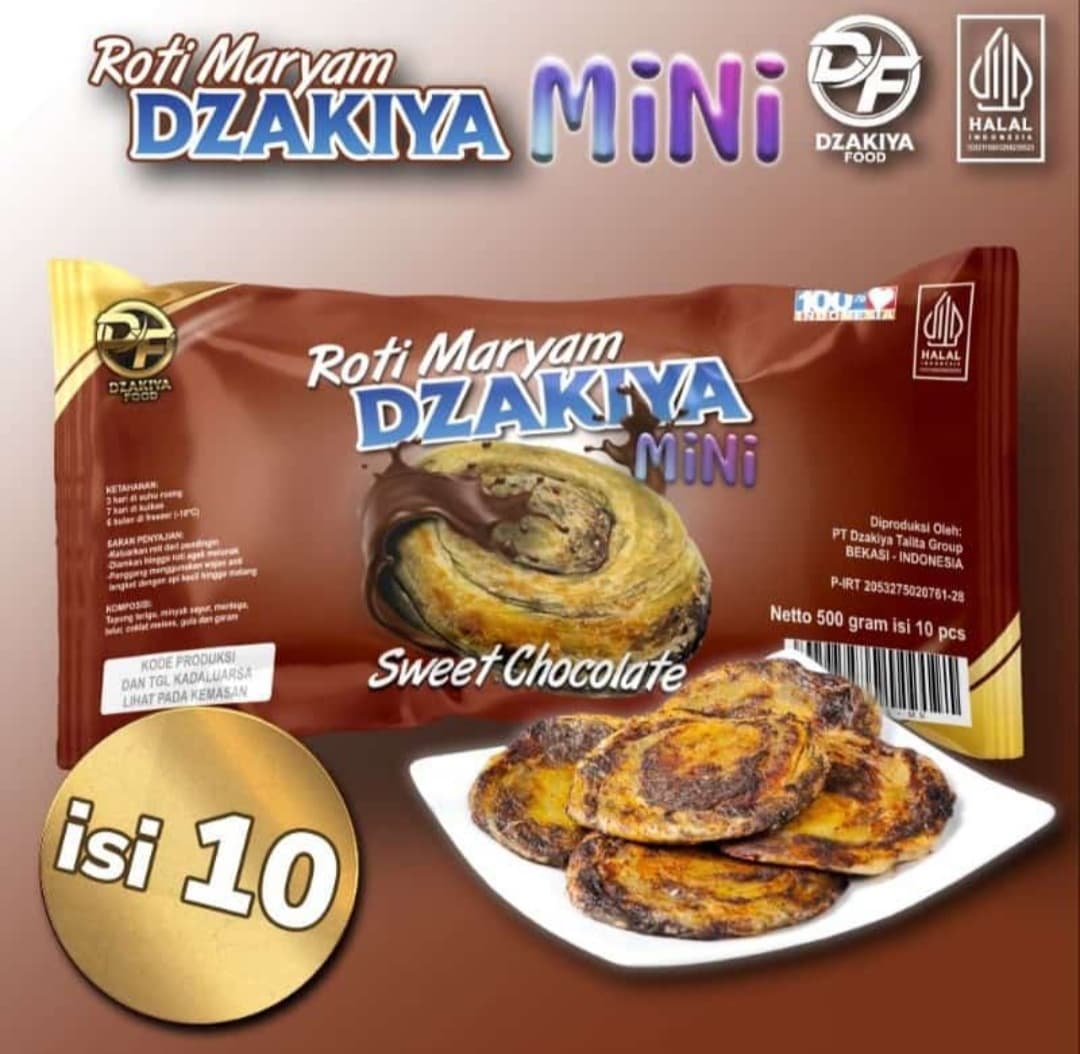 Roti maryam dzakiya mini coklat isi 10